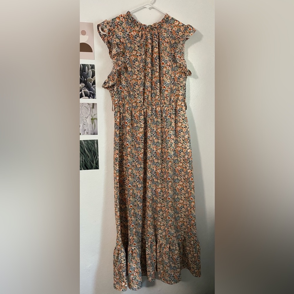 SHEIN Ruffled Floral Maxi Dress - Multicolor